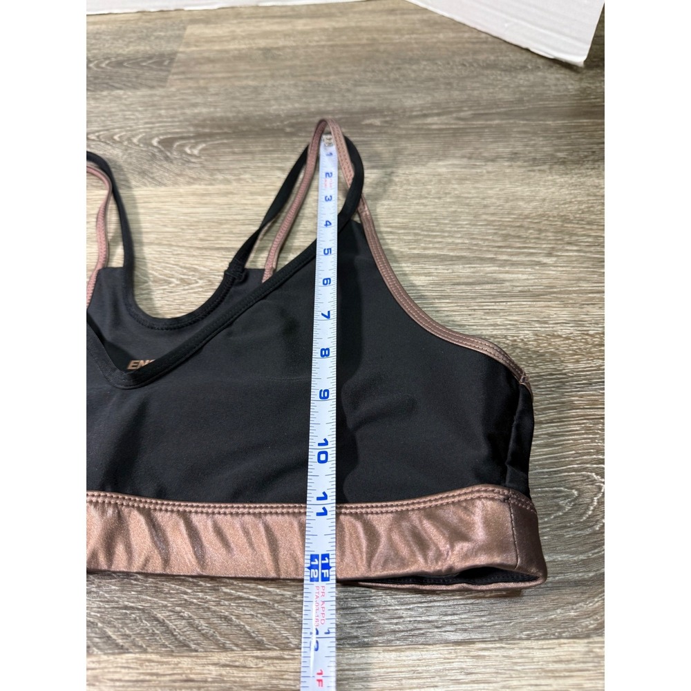 ENSMBL Womens Sports‎ Bra Black Rose Gold Metallic V-Neck Racerback M - Picture 3 of 7
